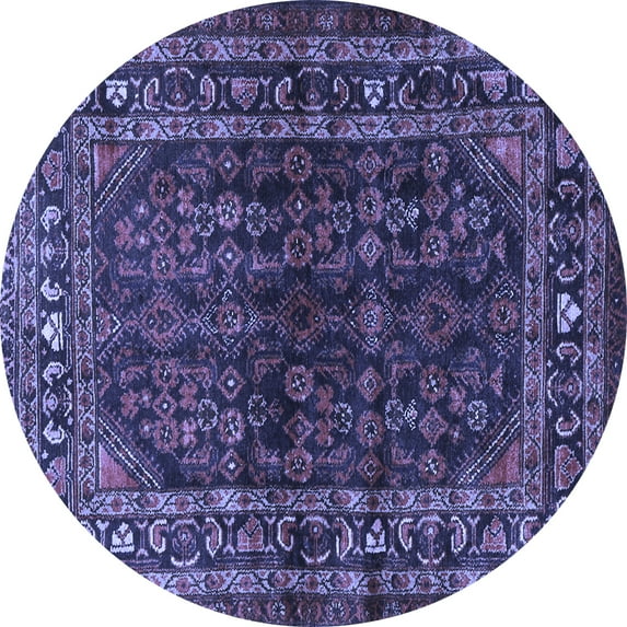 Ahgly Company Indoor Round Persian Blue Traditional Area Rugs, 4' Round