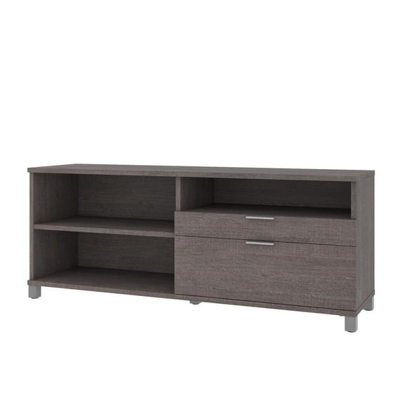 Bestar Pro-Linea Crédence avec deux tiroirs - Gris écorce