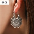 thumbnail image 4 of 5xPendientes Gitanos Pendientes Colgantes De Gota Tallados Tribales Huecos De Metal Plata 5 piezas, 4 of 8