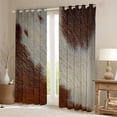 thumbnail image 2 of jejeloiu Rustic Cow Hide Black Out Curtains,Farmhouse Cabin Curtains Pack of 2 (42x63 Each),Gray Brown Bedroom Curtains For Men Women,Super Cozy Room Decor, 2 of 6