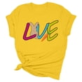 thumbnail image 4 of TSADFHJI Hauts pour Femmes Automne Décontracté Simple Couleur Unie Col Rond T-Shirt Manches Courtes Impression Drôle T-Shirt Manches Courtes L Jaune, 4 of 5