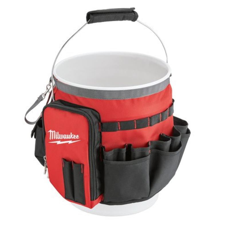 Milwaukee Bucket Organizer Wrap with 34 Pockets (Red) 48228175