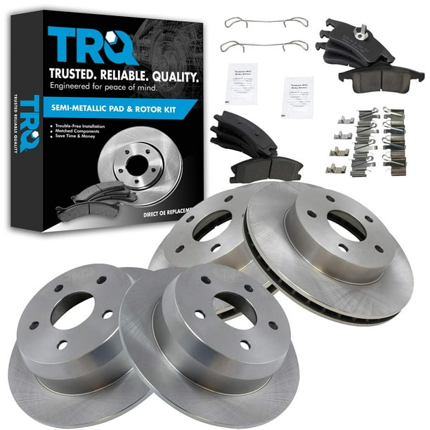TRQ Brake Rotor & Ceramic Pad Kit Front Rear Set for 9904 Grand
