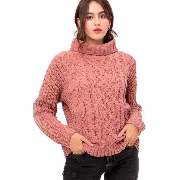 Suéter tejido grueso cuello alto AMAD Casual para mujer Talla M