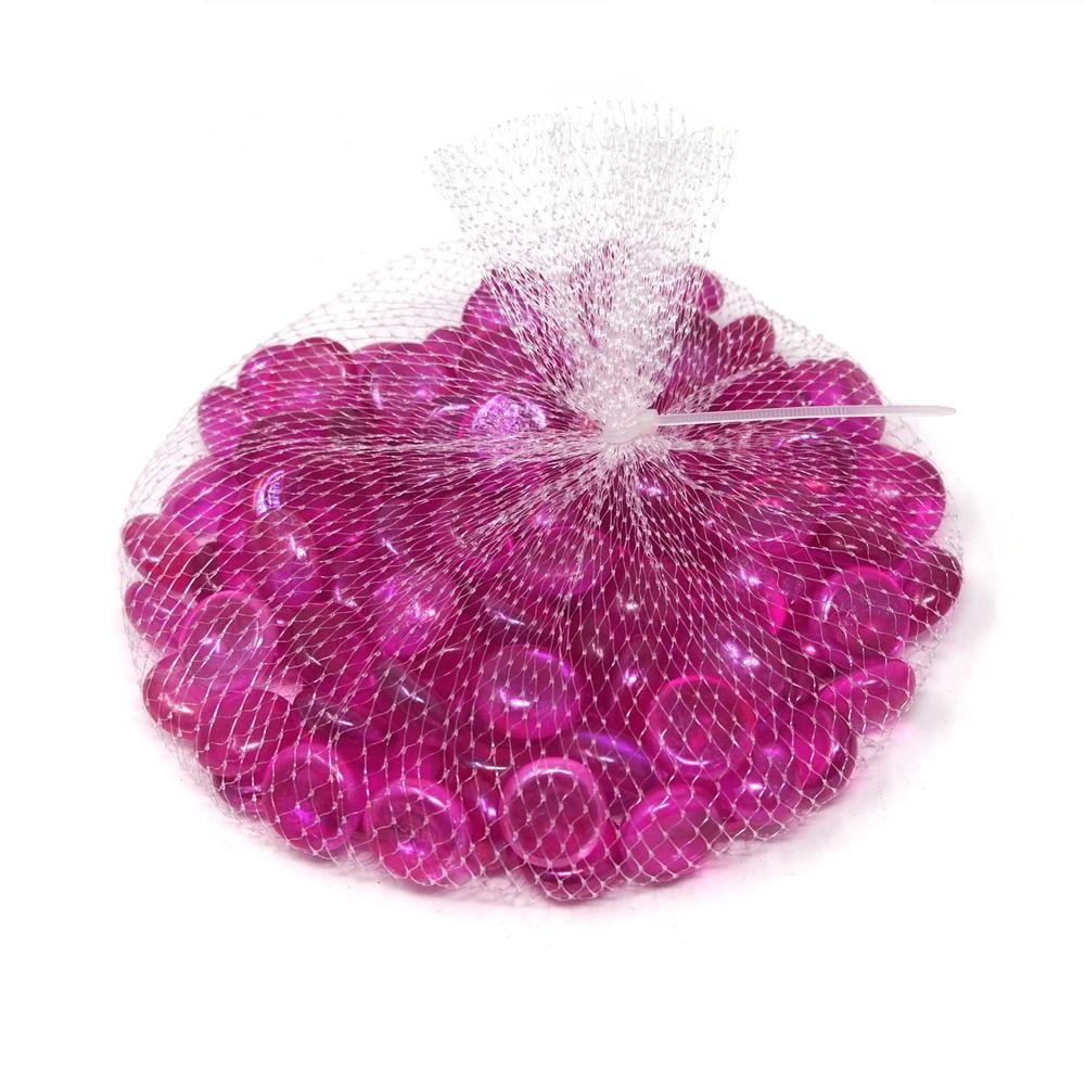 Flat Glass Marble Gems, 15Ounce, 80Count, Pink