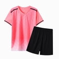 thumbnail image 2 of Child Boy 4-10T Athletic Outfits Quick Drying Sports Short Sleeve Tee & Shorts Set 2Pc Football Gibobby,5-6 Years,Pink, 2 of 4