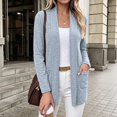 thumbnail image 2 of Women's Open Front Long Cardigan Lightweight with Pockets Fall Layering, 2 of 8