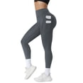 thumbnail image 2 of Celsior Compression Leggings with Pockets 3D Anti Cellulite Leggings for Women Scrunch Butt Compression Legging High Waisted No Curling Lift Pants Fitness Sport Pants Tummy Shaping Pants Dark Gray M, 2 of 4