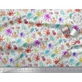 thumbnail image 3 of Soimoi Polyester Crepe Fabric Dot,Octopus & Jellyfish Ocean Print Fabric by The Yard 42 Inch Wide, 3 of 3