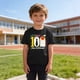thumbnail image 5 of Blusas y camisas de manga corta con cuello redondo para niños y niñas, camisetas gráficas de manga corta, blusas con estampados bonitos para la temporada escolar., 5 of 9