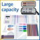 thumbnail image 4 of Estuche para lápices, bolsa para lápices con 3 compartimentos, organizador grande para lápices, color negro, 4 of 4