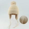 thumbnail image 3 of AWZXDE Kids Toddler Baby Unisex Print Toddler Winter Hat Autumn Winter Heart Neck Gaiter Knit Hat With Ear Protection Hats Beige, 3 of 3