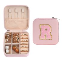 Unique Bargains Jewelry Box Small PU Leather Jewelry Organizer Case Storage Display Holder Pattern R