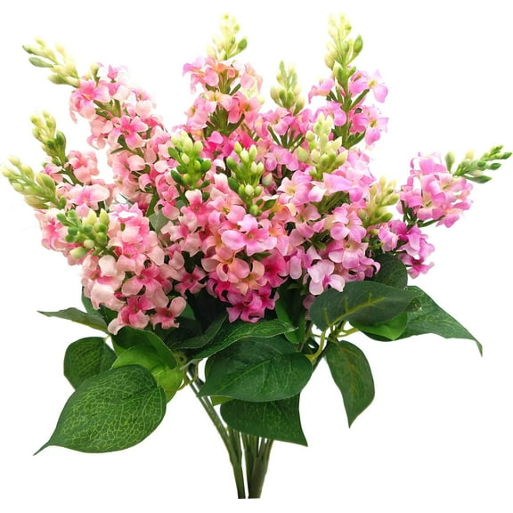 Artificial Fake Flowers Silk Plastic Plant Arrangement for Home Indoor Outdoor Garden Wedding Table Vase Decorations Faux Snapdragon Flower,3 Bouquets (Pink)