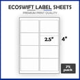 thumbnail image 2 of (600) 4 x 2.5 EcoSwift Laser/Ink Address Shipping Adhesive Labels 8 per sheet, 2 of 5
