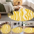 thumbnail image 5 of Round Rugs 5Ft, Yellow Round Area Rug Washable Indoor Throw Carpet, Stripes Modernism Abstract Geometric Soft Non Slip Circle Rug for Cabinet Bathroom Home Decor Aesthetic, 5 of 8