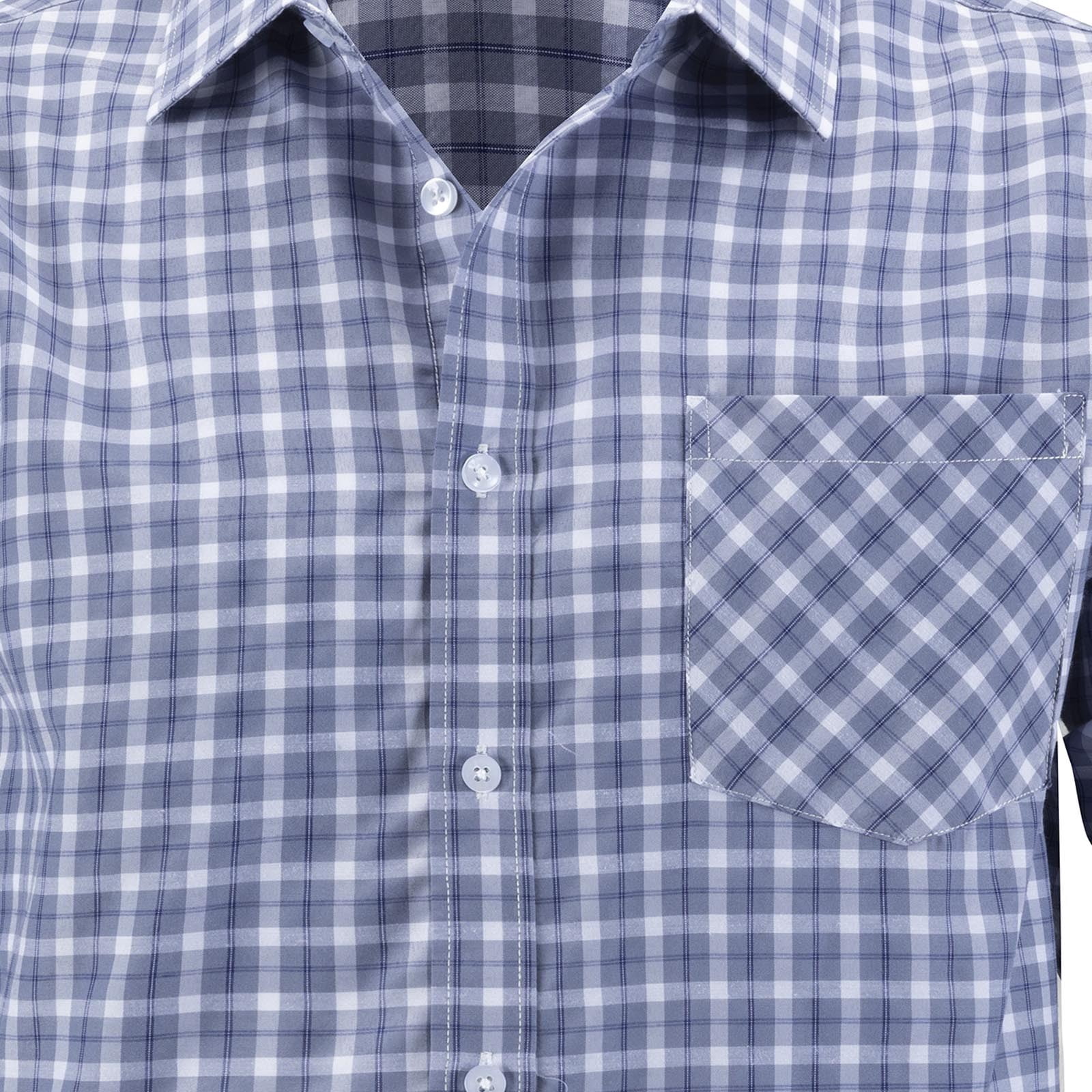 Maison Kinema Rayon check shirt グレー S Maison Kinema】 Rayon