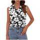 thumbnail image 2 of TaTaai Loose Printed Top Lightweight Soft Women's Fashion Lapel Button Sleeveless Short Sleeve Summer Casual Office Daily Blouse Gift, 2 of 6
