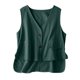 thumbnail image 1 of Vestidos Casuales Para Mujer, Blusas De Mujer De Moda Blusa informal de lino sin mangas y con bolsillos abotonados para mujer, 1 of 8