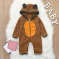 thumbnail image 3 of EnJoCho Toddler Kids Cartoon Clothes Baby Boys Girls Long Sleeve Cute Cartoon Bear Ears Hooded Romper Jumpsuit Soft Warm Winter Outfits Fashion Home Outing Playwear, 3 of 6