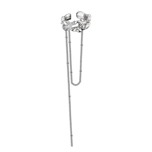 Pendientes de clip de cadena larga, pendientes colgantes de plata de ley 925, joyería minimalista hecha a mano para mujer