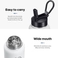 thumbnail image 2 of GEDUX Vacuum Insulated Water Bottle 40oz Stainless Steel, BPA Free, Leakproof, 12H Hot 24H Cold, with 2 Lids for Camping, White Black Gradient, 2 of 5