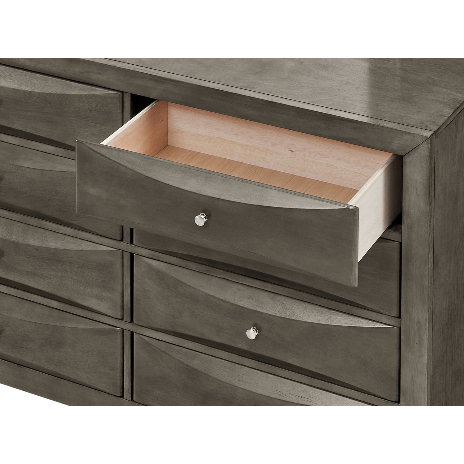 Glory Furniture Marilla 8-Drawers Bedroom Dresser in Gray