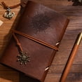 thumbnail image 7 of Retro Notebooks & Journals Agenda Binder Sketch Book Leather Soft Cover 14x10cm Replaceable Kraft Paper Inner Korean Stationery, 7 of 7