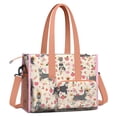 thumbnail image 2 of Teacher Tote Bag,Schnauzer Dog and Pioneer Flower Teacher Utility Tote Bag,Large Work Tote Bags for Women with Multiple Pockets,Top Zipper Closure,13.8x10.6x6.7 Inch, 2 of 5