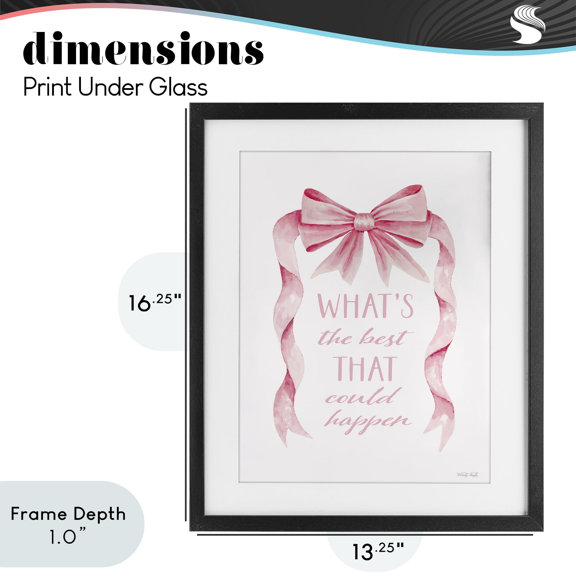 Stupell Industries Optimistic Best That Could Happen Black Framed Print Under Glass, design by Cindy Jacobs