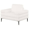 thumbnail image 4 of Coaster Jessel Chenille Fabric Upholstered Track Arm Chair in Ivory, 4 of 10