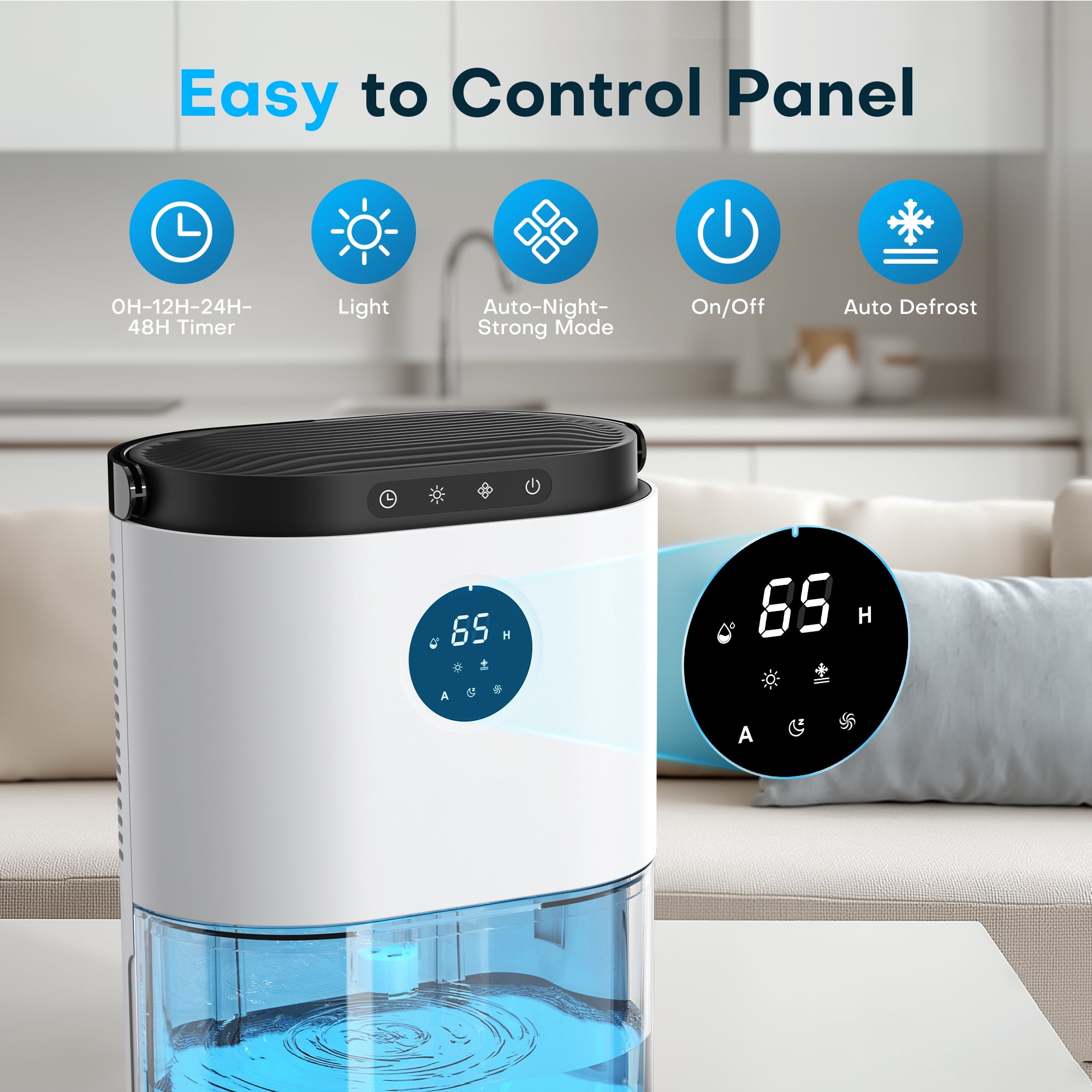 ALROCKET Dehumidifier, 80oz Dehumidifiers for Home,Auto Mode, Ultra Quiet for Home Large Room Bathroom Garage RV