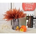 thumbnail image 2 of ZOELNIC 8 Bundles  Artificial Fall Boston Fern Fake Outdoor UV Resistant No Fade Faux Plastic Plants for Home Garden Window Box Thanksgiving Decor, 2 of 7