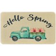 thumbnail image 3 of Spring Doormat, 30 X 17 Inch, Non Slip Rubber Mats, Floral Truck Hello Design, Indoor Outdoor Entrance Patio Floor Mat, Durable, Water Resistant, Washable, 3 of 6
