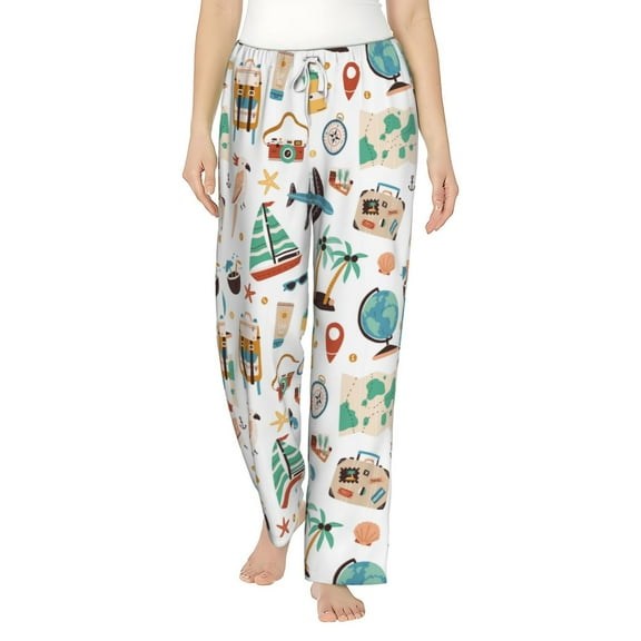 Haiem Travel1 Women's Pajama Pants Ultra Lightweight Pjs Bottoms Sleepwear Bottom Pants With Pocket Drawstring-XX-Large