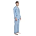 thumbnail image 5 of Amaxer Mens Cotton Pajama Set Cozy Button Up Sleepwear with Pockets Long Sleeve Lounge Wear Sky blue print M, 5 of 7