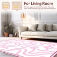 thumbnail image 2 of ODIKA 3'x5' Machine Washable Non-Slip Area Rug, Minimalist Interlocking Ribbon Motif with Color Flow High Traffic Rug, Pink, 393269, 2 of 7
