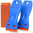 thumbnail image 1 of Plastic Razor Blade Scraper Tool - 2 Pack Wall Paint Remover with 100 Pcs Plastic Blades Kit, No Scratch Car Window Glass Wood Sticker Removal, Floor Stove Kitchen Vinyl Adhesive Decal Tape Cleaning, 1 of 5