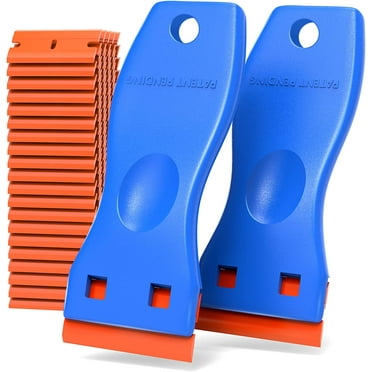 Plastic Razor Blades Scraper Tool - 2 Pack, No Scratch Car Window Glass Wood Sticker Removal
