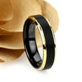 thumbnail image 2 of Men's Women's Tungsten Wedding Band Engagement Ring 6mm Black & Gold Plated Ring, SZ 8.5, 2 of 3