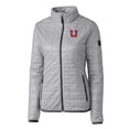 thumbnail image 2 of Women's Cutter & Buck Gray Utah Utes Vault Rainier PrimaLoft Eco Insulated Full-Zip Puffer Jacket, 2 of 3