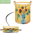 thumbnail image 3 of Qzaxky Yellow Sunflower Laundry Basket Organizer Foldable Tall Large Laundry Basket Collapsible Folding Laundry Basket Dirty Clothes Fabric, 3 of 7