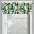 thumbnail image 2 of Ambesonne Leaf Valance Pack of 2, Palm Tree Flowers Hibiscus, 42"X12", Pale Caramel Burgundy, 2 of 5