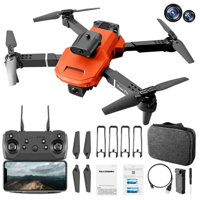 Amzcrzy Electrónica para hombres Organizador de electrónica Cámara digital Drone E100 HD 4K para fotografía aérea, cuadricóptero con control remoto de doble cámara, modelo plegable para niños. Acceso