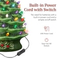 thumbnail image 5 of Best Choice Products 24in X-Large Pre-Lit Ceramic Christmas Tree Decor w/ 74 Multicolor Bulbs, LED Light - Green, 5 of 8