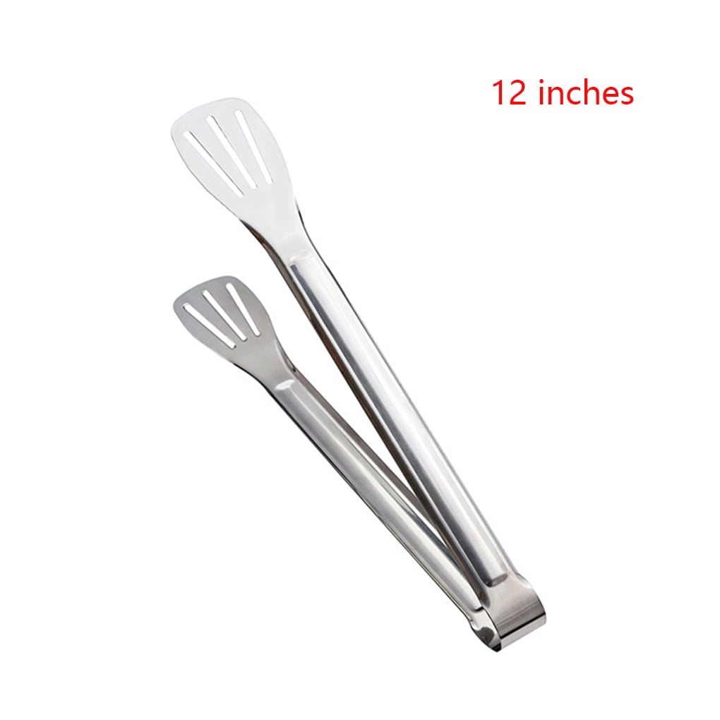 1x 12" Kitchen BBQ Tongs Cooking Food Serving Utensil Tong Stainless Steel Salad 