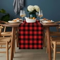 thumbnail image 2 of Black Red Plaid Table Runner - 70 Inch Long, Kitchen Dining Table Runner Dresser Scarves, Vintage Rustic Buffalo Checked Gingham Farmhouse Decor for Coffee Tables Wedding Party Banquet, 2 of 8