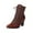 Red, variant on Boot for Women Women Fashionable And Casual Versatile And Winter Color Blocked Lace Up Short Boots Boots Ladies' Mid Heel And Ankle Boots Brown 39