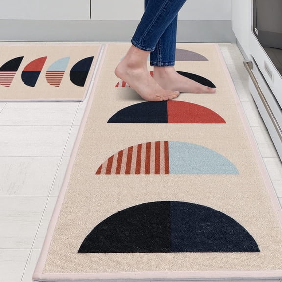 Boho Kitchen Rugs 2 Piece Rubber Kitchen Rugs and Mats Non Skid Washable Kitchen Runner Rug Set Anti Fatigue Absorbent Kitchen Mats for Floor Laundry Room Home Office Sink