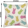 thumbnail image 6 of hofaaa Spring Easter Pillow Covers 18x18 Colorful Bunny Decor Throw Pillows Case for Couch Rabbit Holiday Pillowcase Outdoor Decorative Cushion Cases for Sofa Bed Decorations Set of 2, 6 of 6
